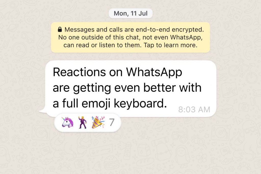 New emojis to react to messages